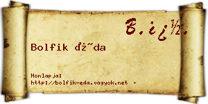 Bolfik Éda névjegykártya